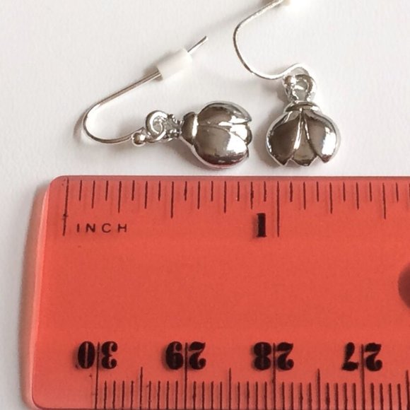Ladybug Earrings Silver Plated Hypoallergenic Dainty Dangle Pierced Insect Bug - Picture 10 of 11